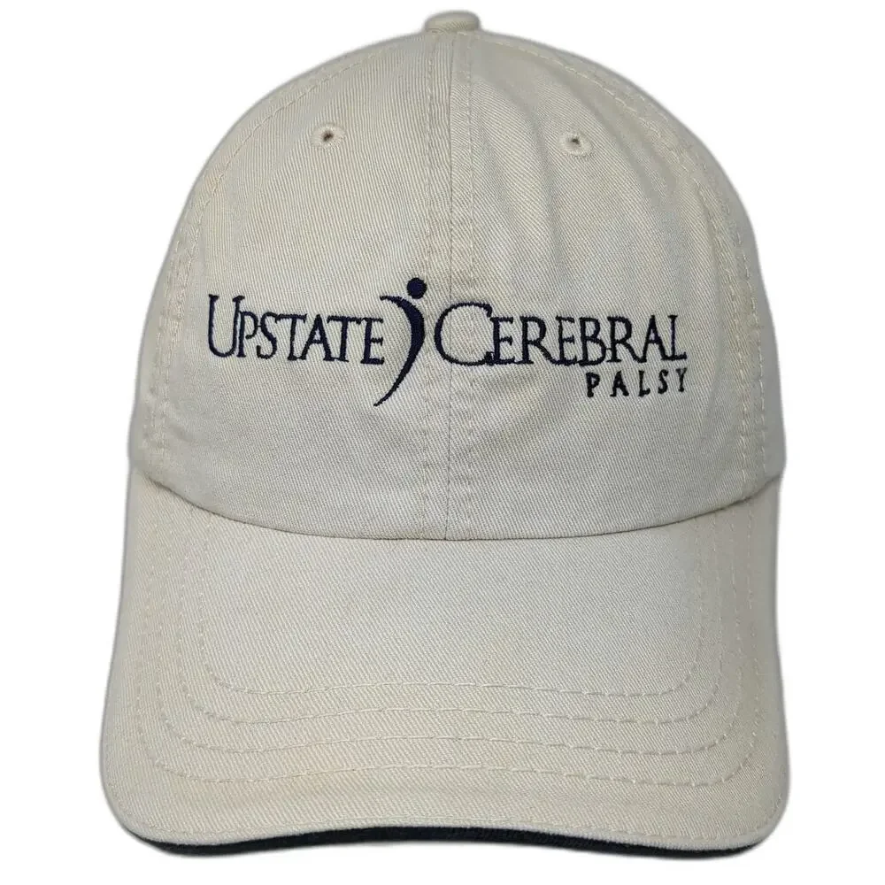American Dry Goods Baseball Cap Beige Blue One Size Upstate Cerebral Palsy Hat